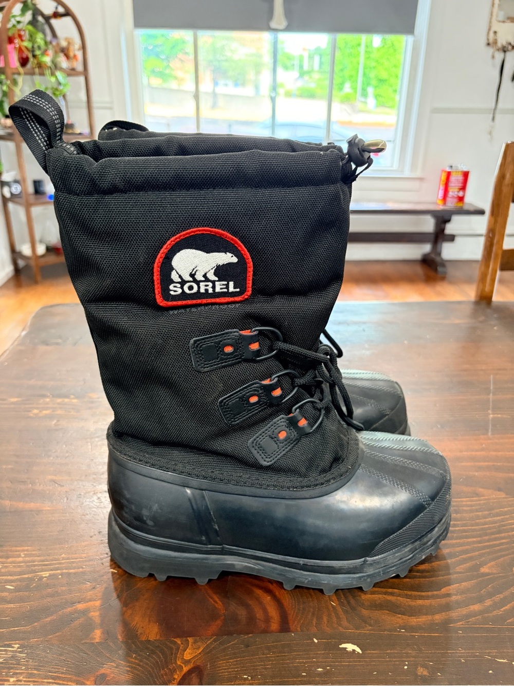 Sorel Black and Red Winter Boots